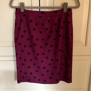 Plum and Black Halogen Pencil Skirt with Back Pleat, Size 4P